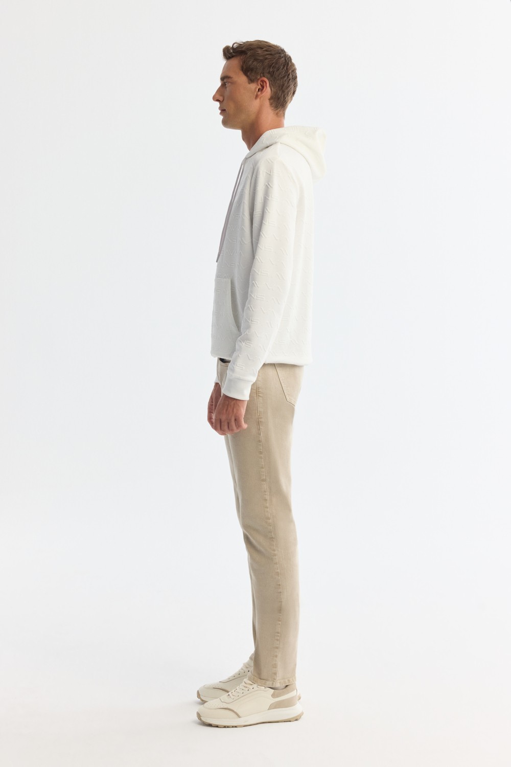AVVA Erkek Siyah Kapüşonlu Baskılı Elastan Regular Fit Sweatshirt A42Y1332 görsel 8