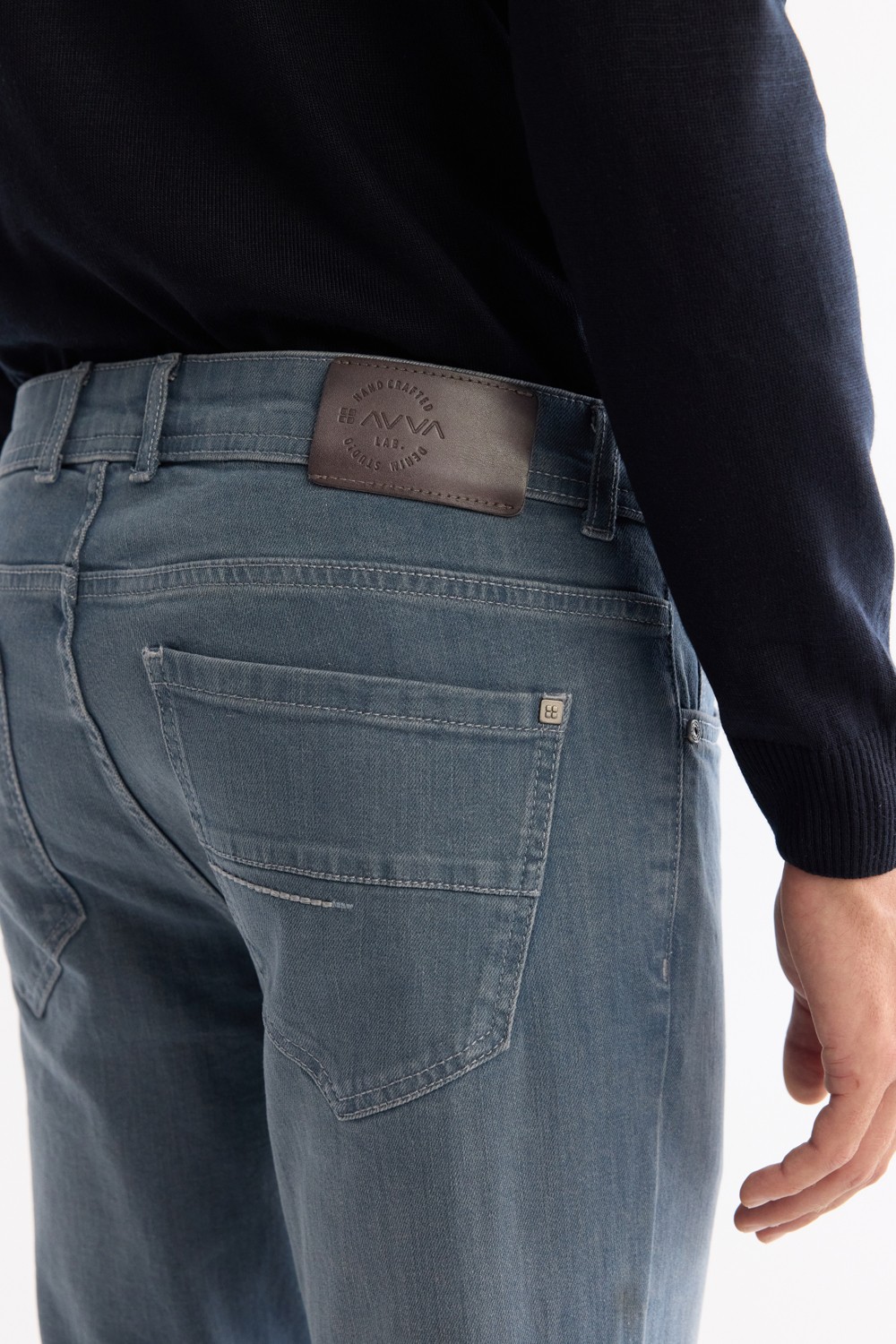 AVVA Erkek Mavi Klasik Bel Eskitme Yıkamalı Elastan Berlin Slim Fit Jean Pantolon A42Y3505 görsel 5