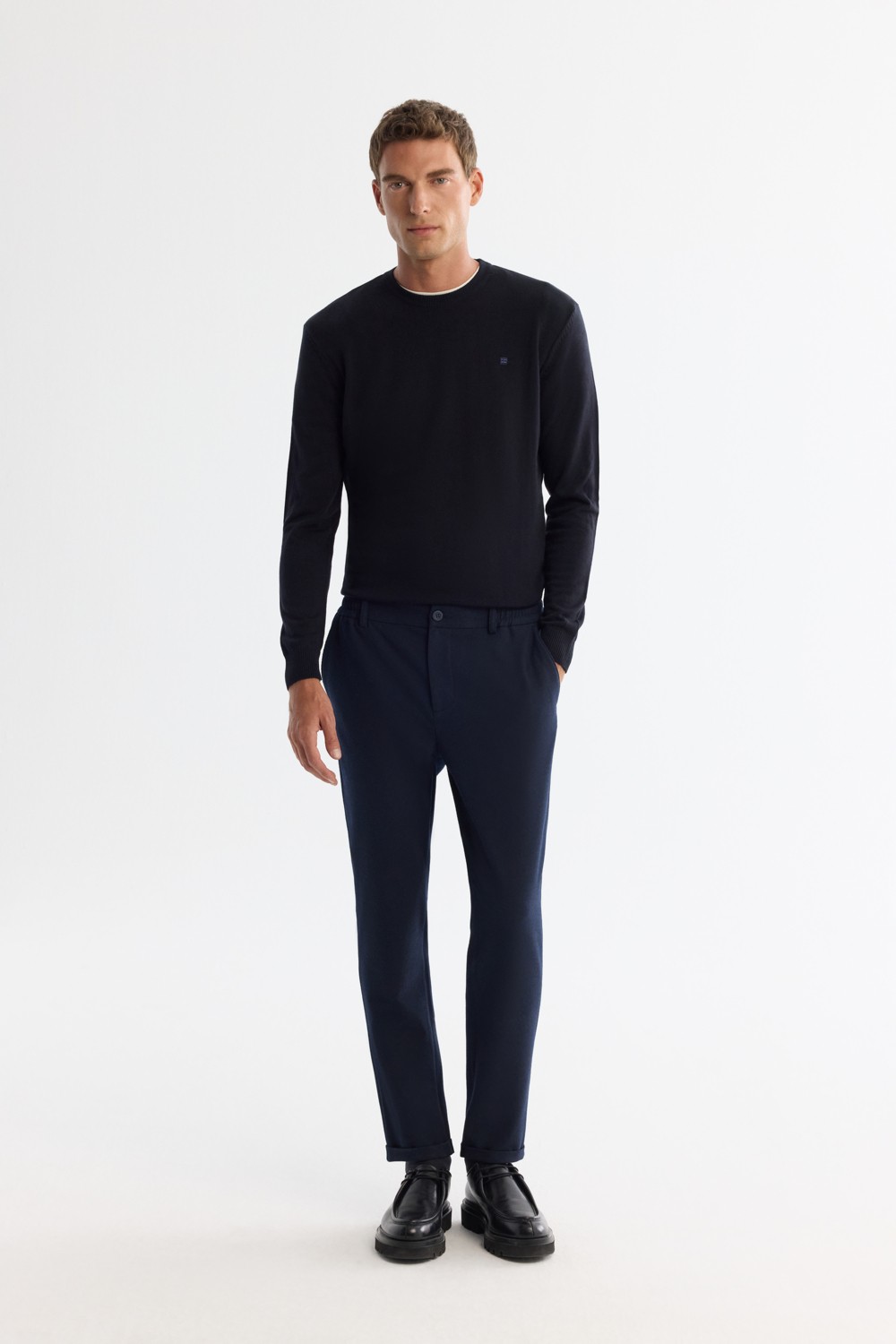 AVVA Erkek Siyah Yanı Lastikli Bi-Stretch Kolay Ütülenen Chino Slim Fit Pantolon B003037 görsel 6
