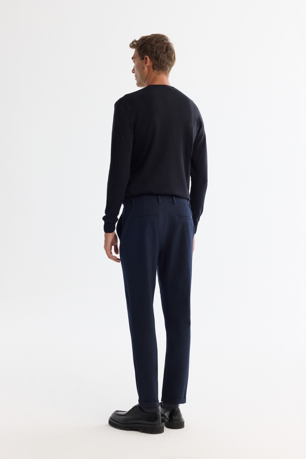 AVVA Erkek Siyah Yanı Lastikli Bi-Stretch Kolay Ütülenen Chino Slim Fit Pantolon B003037 görsel 8