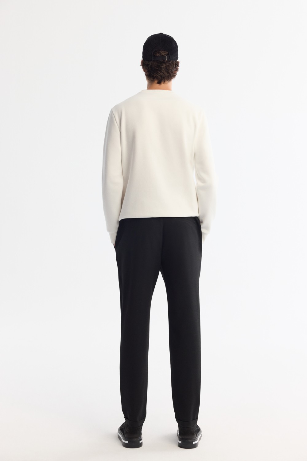 AVVA Erkek Siyah Yanı Lastikli Bi-Stretch Kolay Ütülenen Chino Slim Fit Pantolon B003037 görsel 3