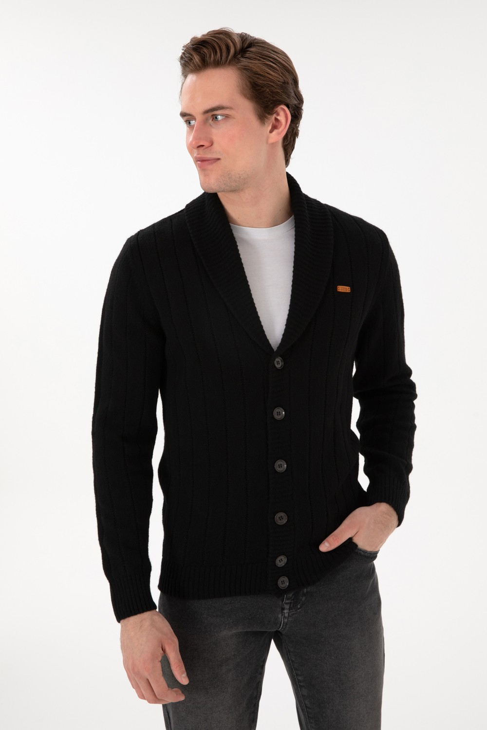 U.S. Polo Assn. Erkek Siyah Triko Hırka 50297061-VR046 görsel 3