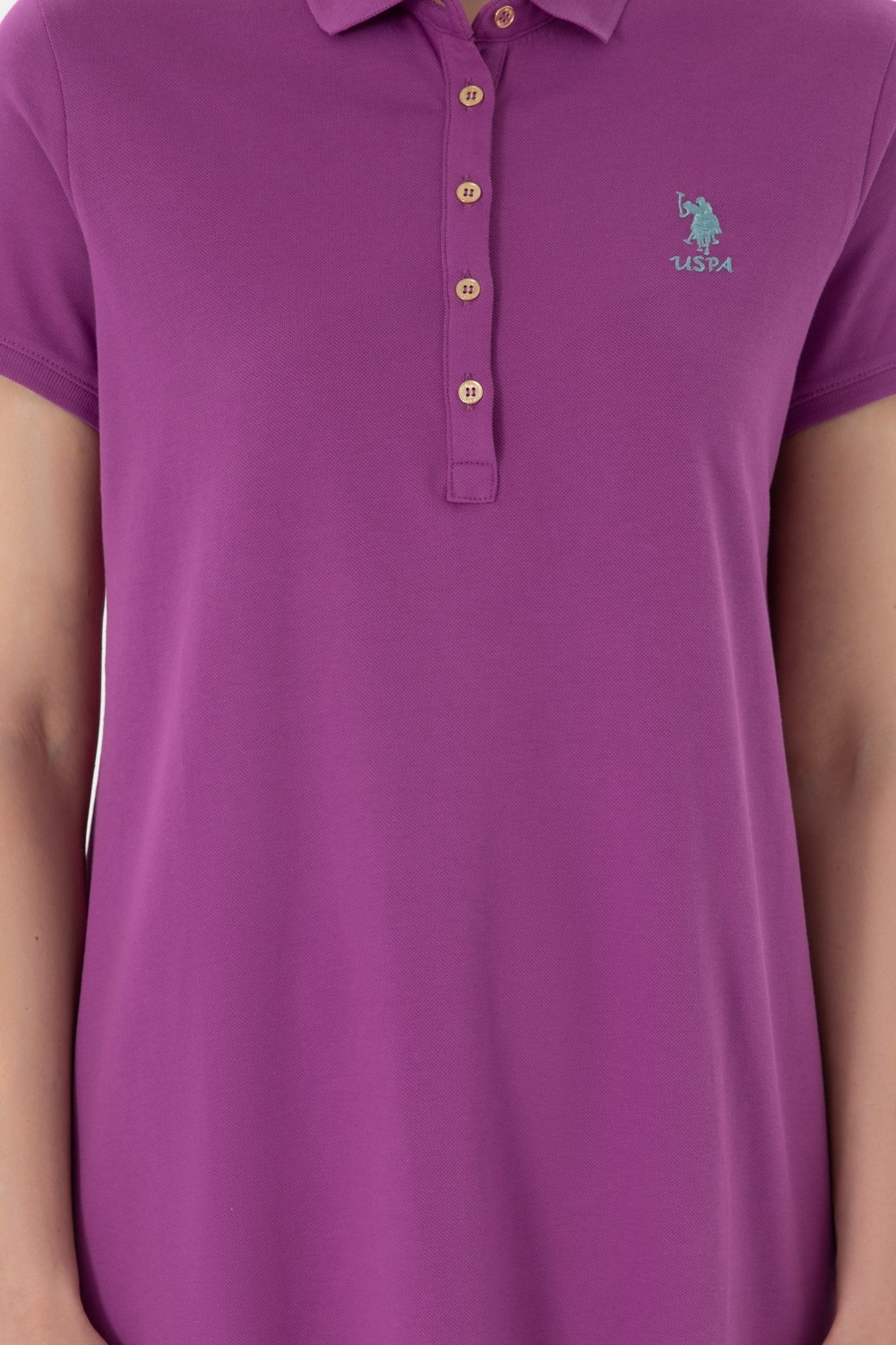 U.S. Polo Assn. Kadın Mor Polo Yaka Mini Boy Örme Elbise 50280038-VR038 görsel 5