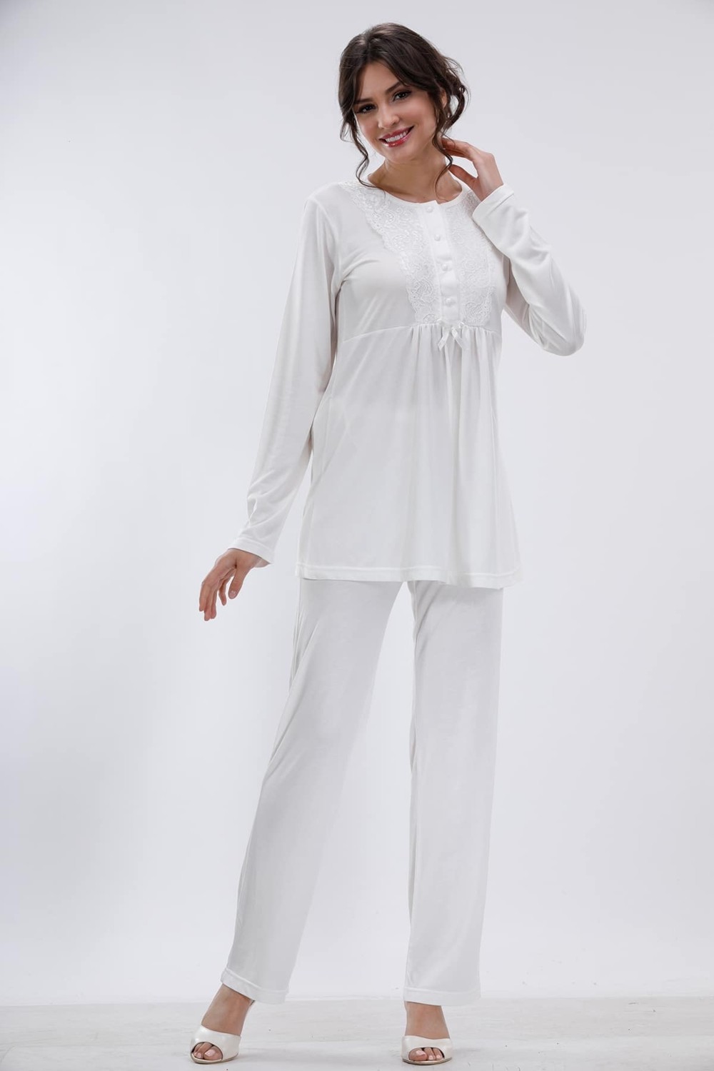 Lorian's Pudra Hamile ve Lohusa Pijama Takımı 3'lü Set görsel 5