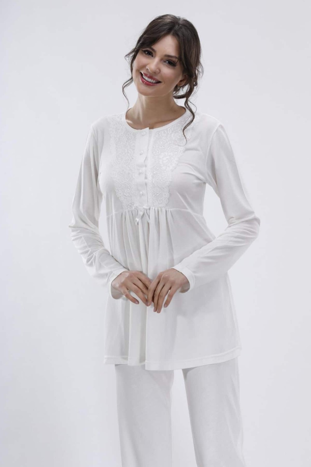 Lorian's Pudra Hamile ve Lohusa Pijama Takımı 3'lü Set görsel 6