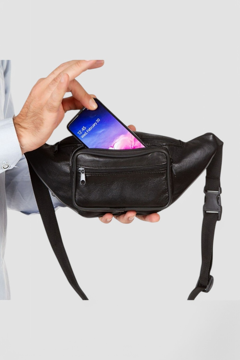 Lederax %100 Hakiki Deri Freebag Bel Çantası LD198 görsel 6