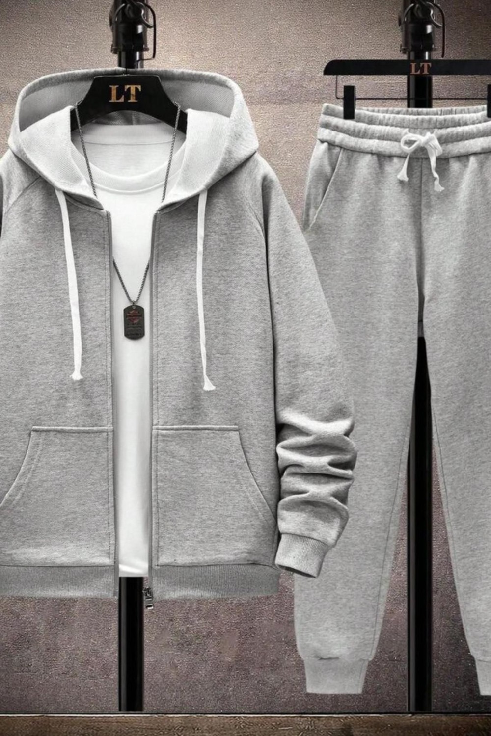 Yoho Sport Unisex Gri Ceket ve Eşofman Altı