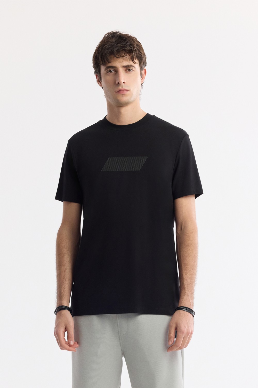 AVVA Erkek Gri Bisiklet Yaka Baskılı Rayon Soft Touch Regular Fit T-Shirt A51Y1031 görsel 8