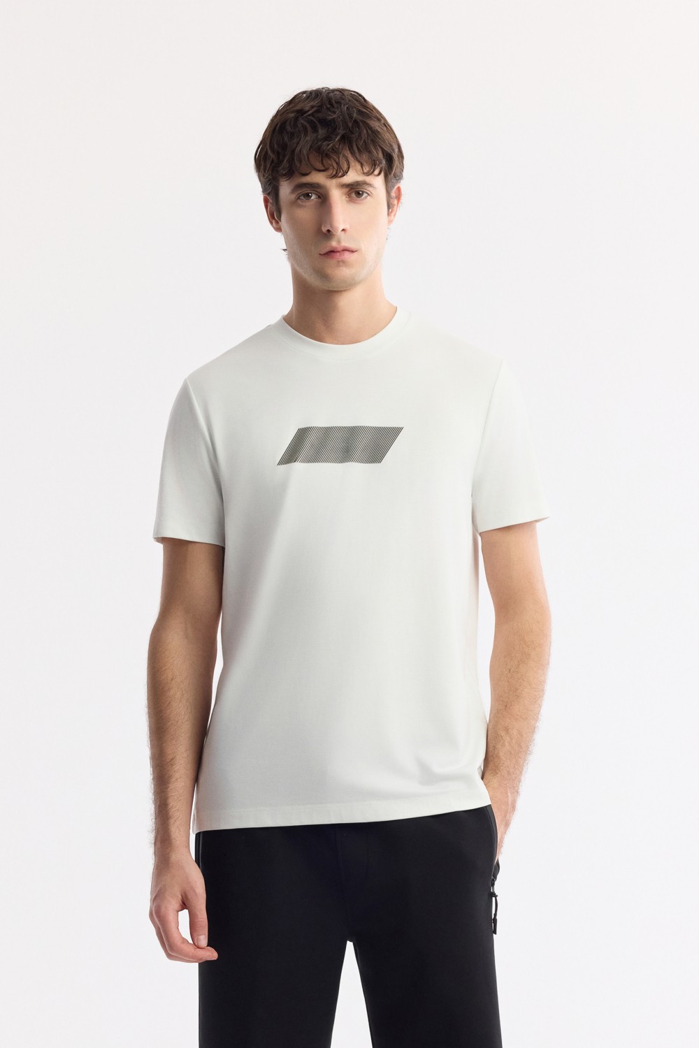 AVVA Erkek Gri Bisiklet Yaka Baskılı Rayon Soft Touch Regular Fit T-Shirt A51Y1031