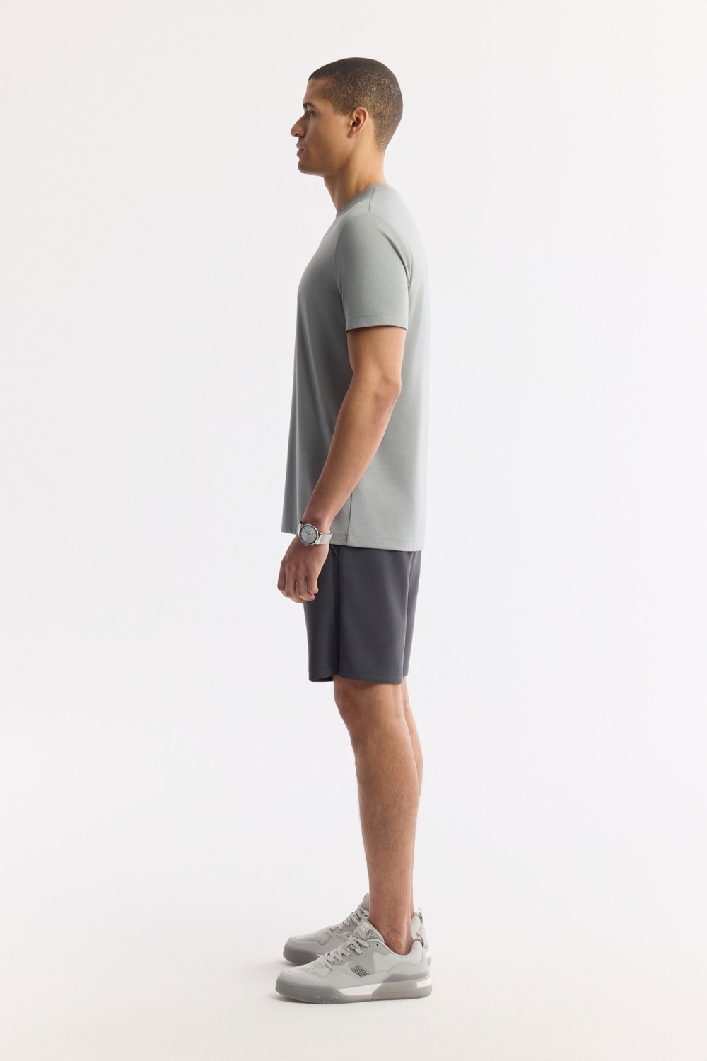 AVVA Erkek Gri Bisiklet Yaka Baskılı Rayon Soft Touch Regular Fit T-Shirt A51Y1031 görsel 3
