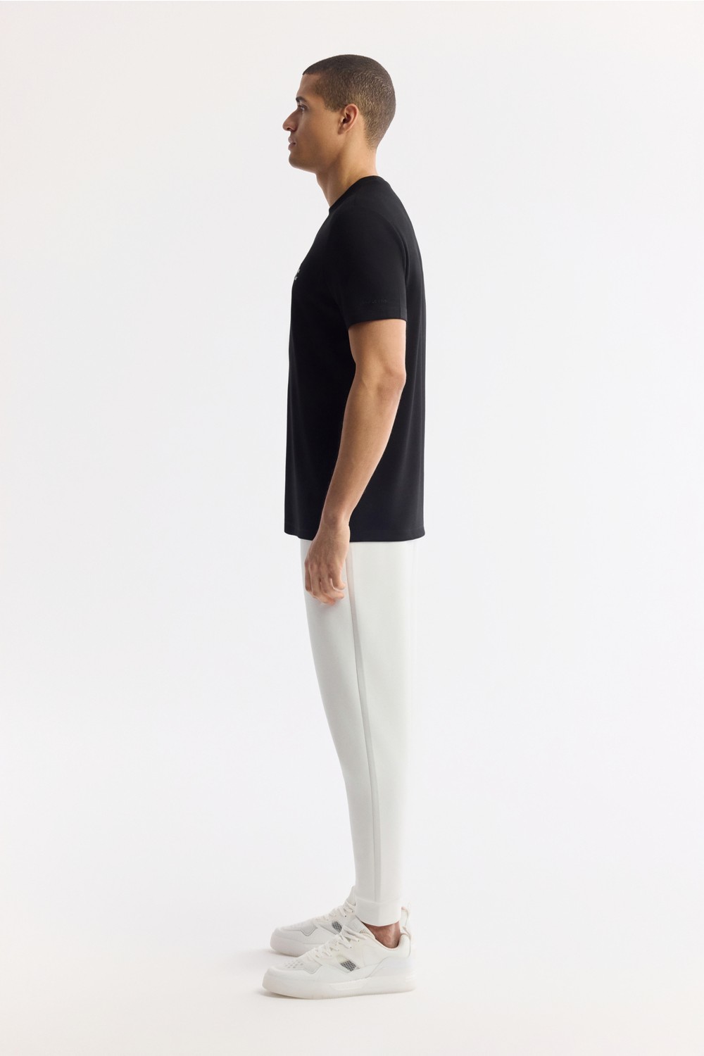 AVVA Erkek Pudra Bisiklet Yaka Baskılı Bi-Stretch İnterlok Regular Fit T-Shirt A51Y1131 görsel 3