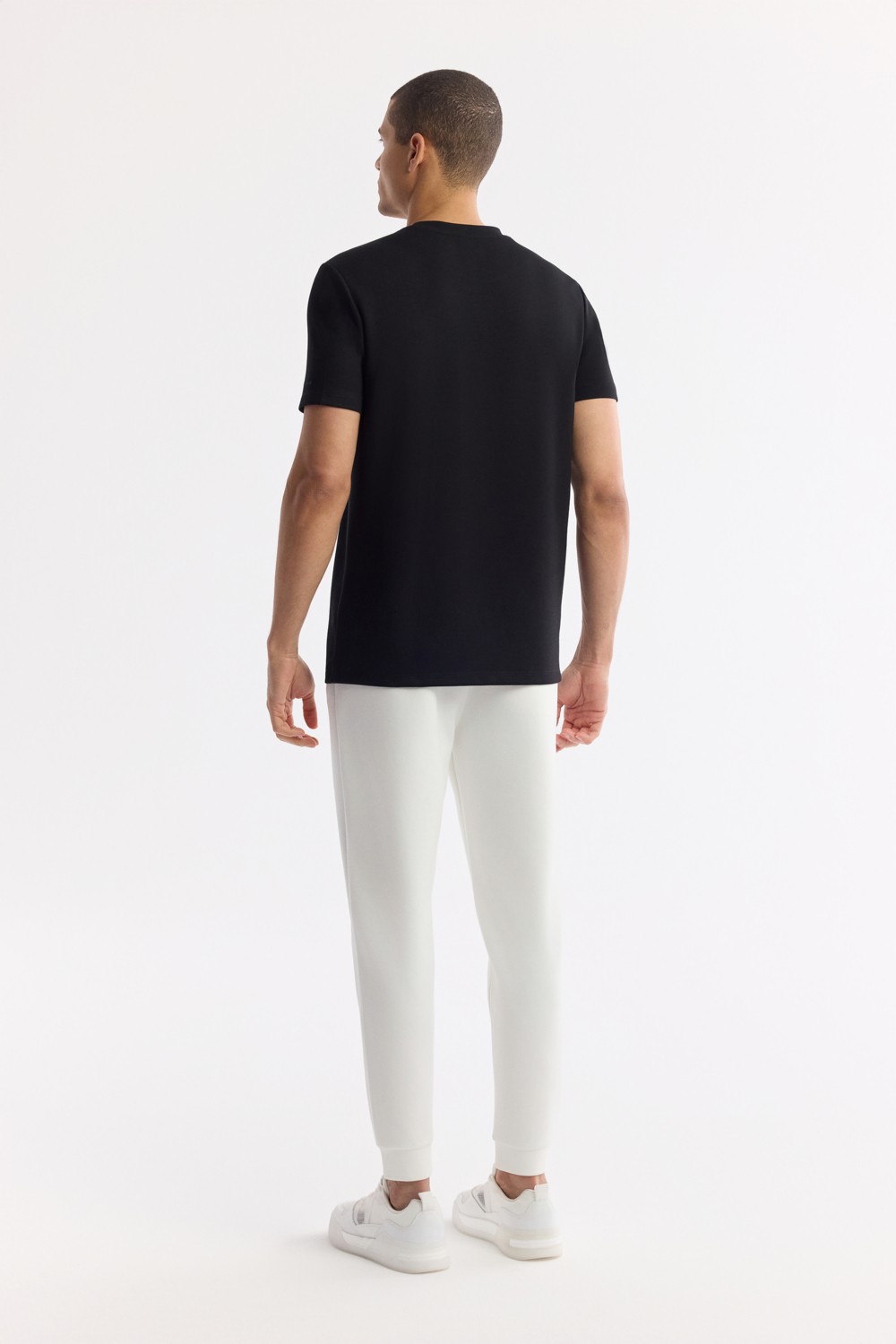 AVVA Erkek Pudra Bisiklet Yaka Baskılı Bi-Stretch İnterlok Regular Fit T-Shirt A51Y1131 görsel 4