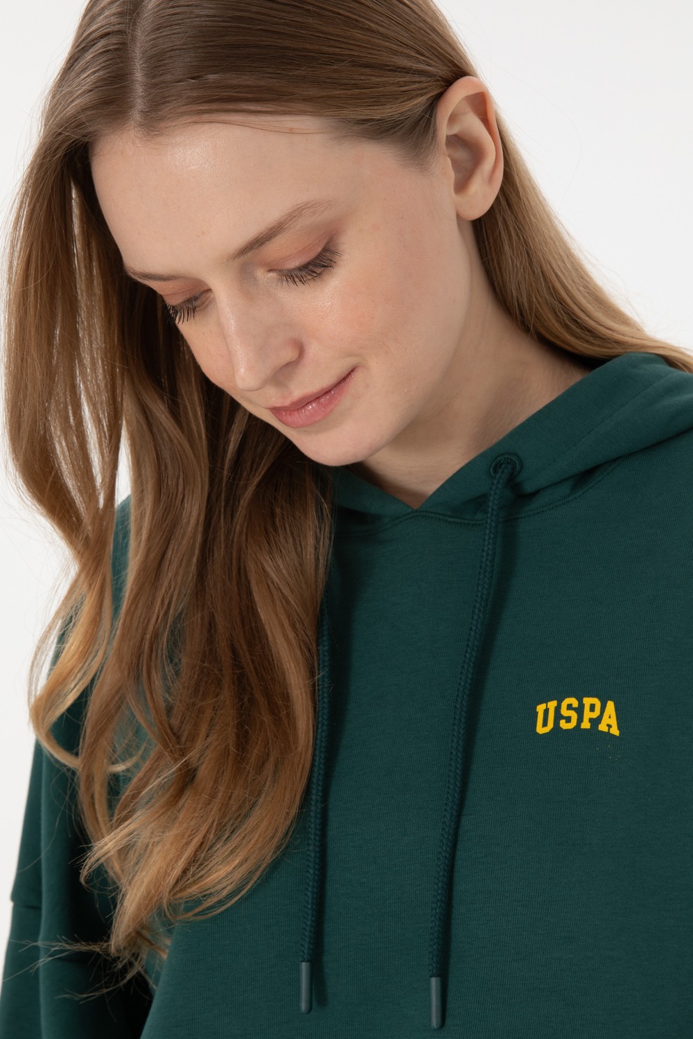 U.S. Polo Assn. Kadın Pudra Kapüşonlu Basic Sweatshirt 50297324-VR042 görsel 2