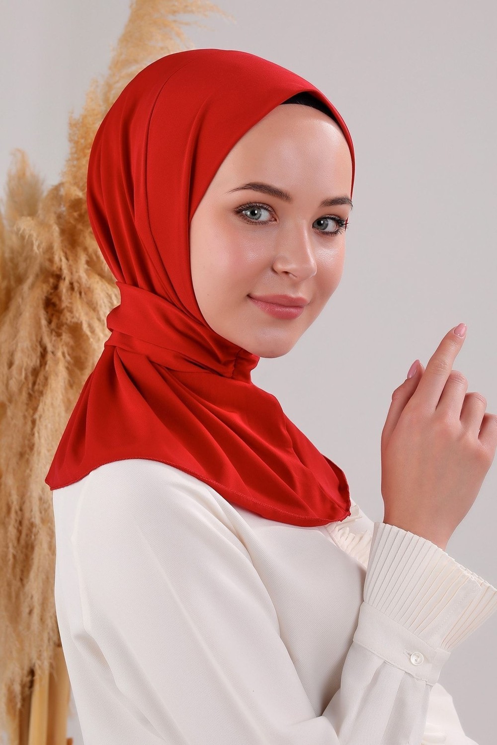 Melodi Scarf Kadın Tesettür Pratik Çıtçıtlı Sandy Fular Hazır Deniz Havuz Uyumlu Bone Siyah görsel 6
