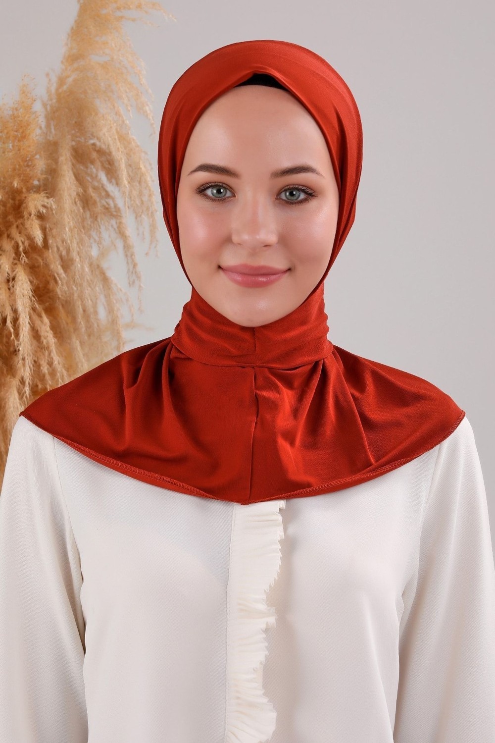 Melodi Scarf Kadın Tesettür Pratik Çıtçıtlı Sandy Fular Hazır Deniz Havuz Uyumlu Bone Siyah