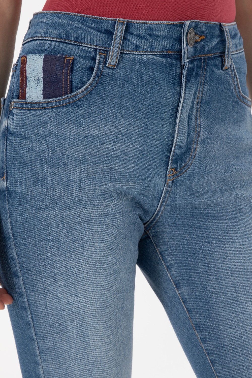 U.S. Polo Assn. Kadın Mavi Slim High Waist Fit Jean Pantolon 50266283-DN0022 görsel 5