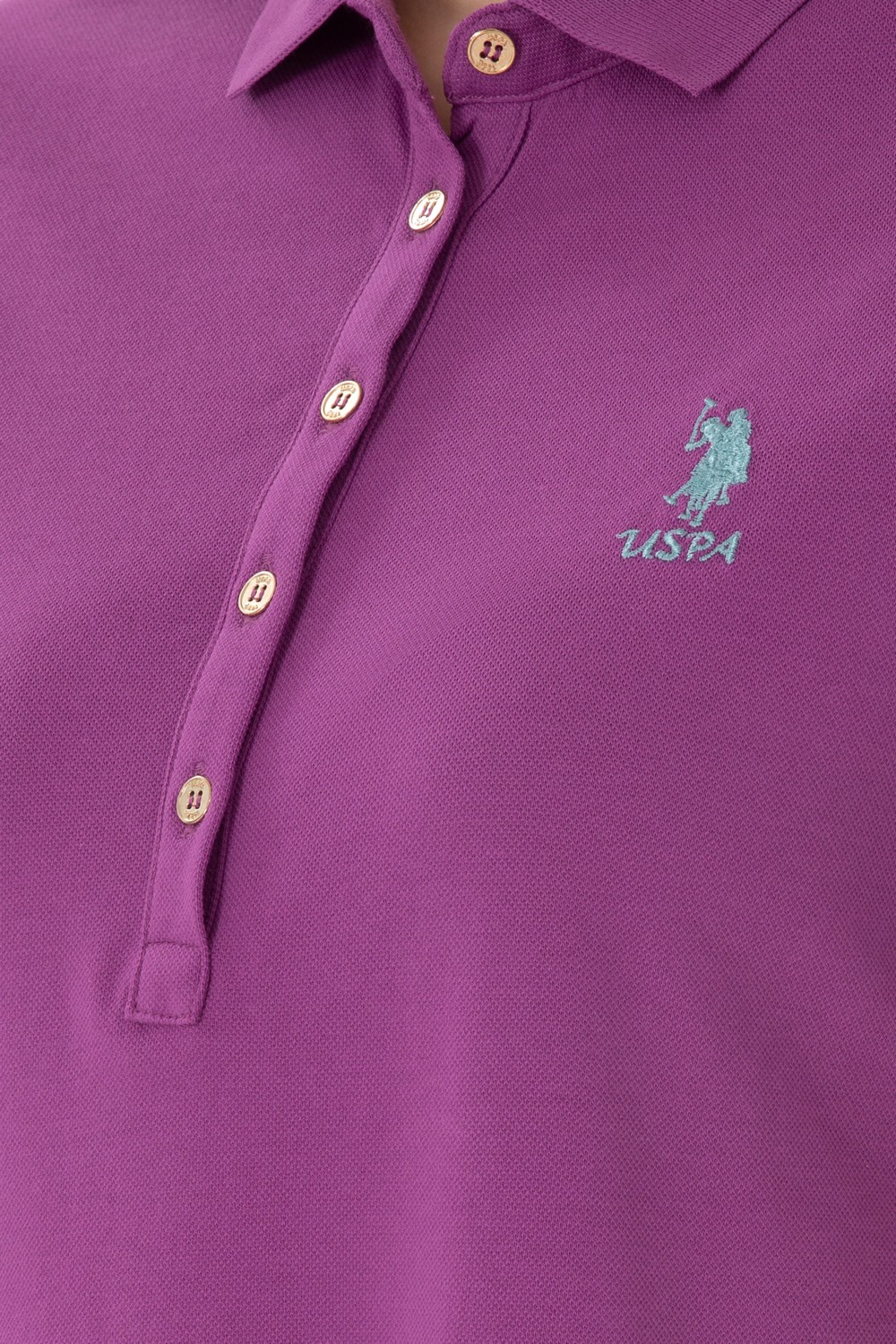 U.S. Polo Assn. Kadın Mor Polo Yaka Mini Boy Örme Elbise 50280038-VR038 görsel 6