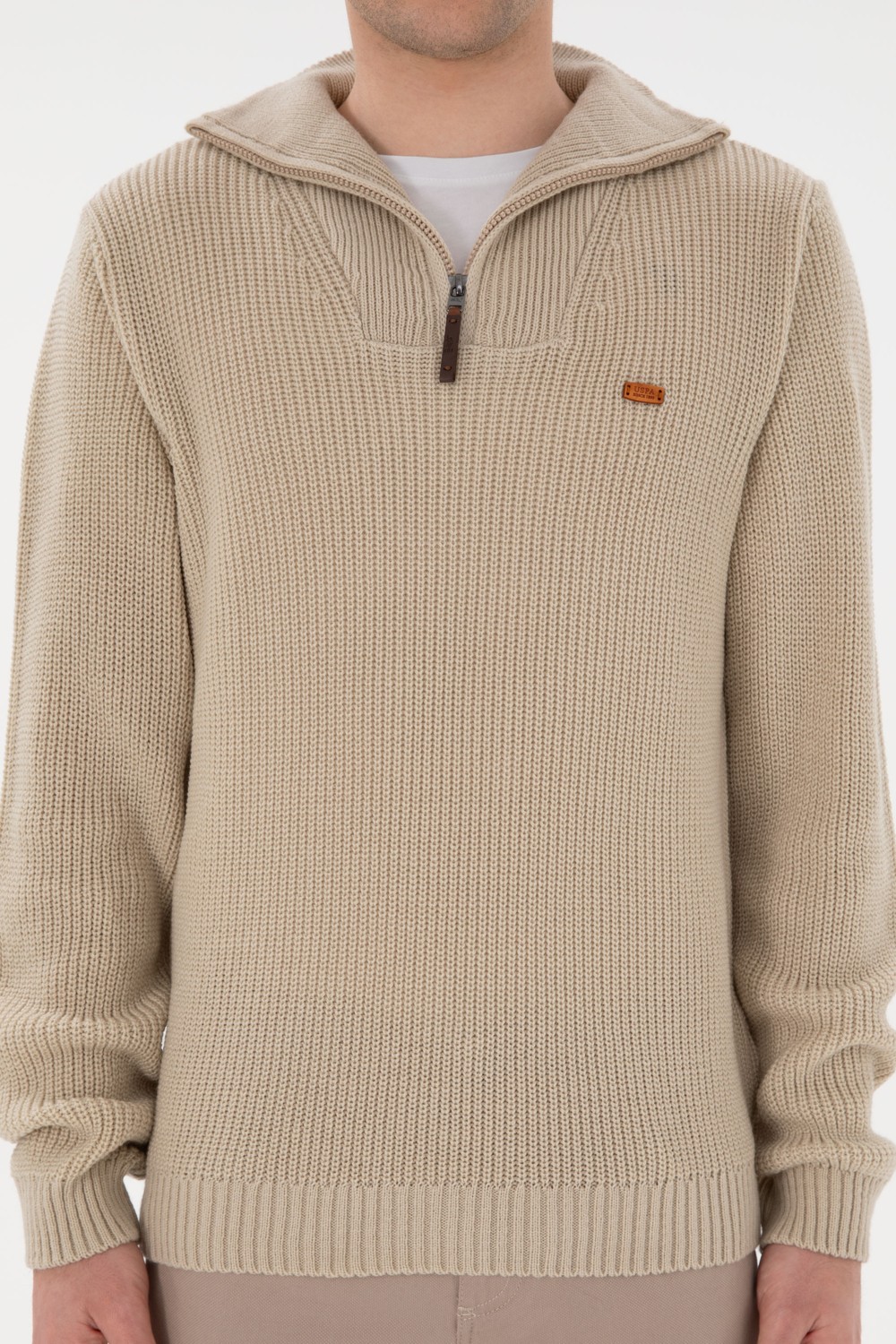 U.S. Polo Assn. Erkek Regular Fit Yarım Fermuarlı Siyah Kazak 50297047-VR046 görsel 6