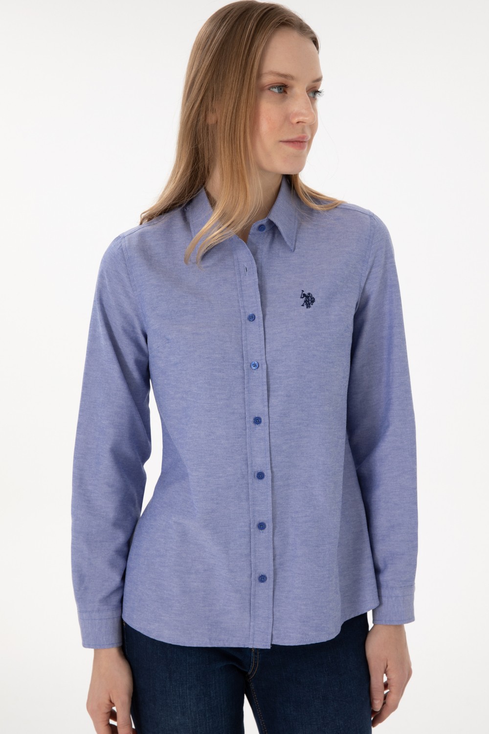 U.S. Polo Assn. Kadın Fuşya Gömlek Basic 50297002-VR023 görsel 3