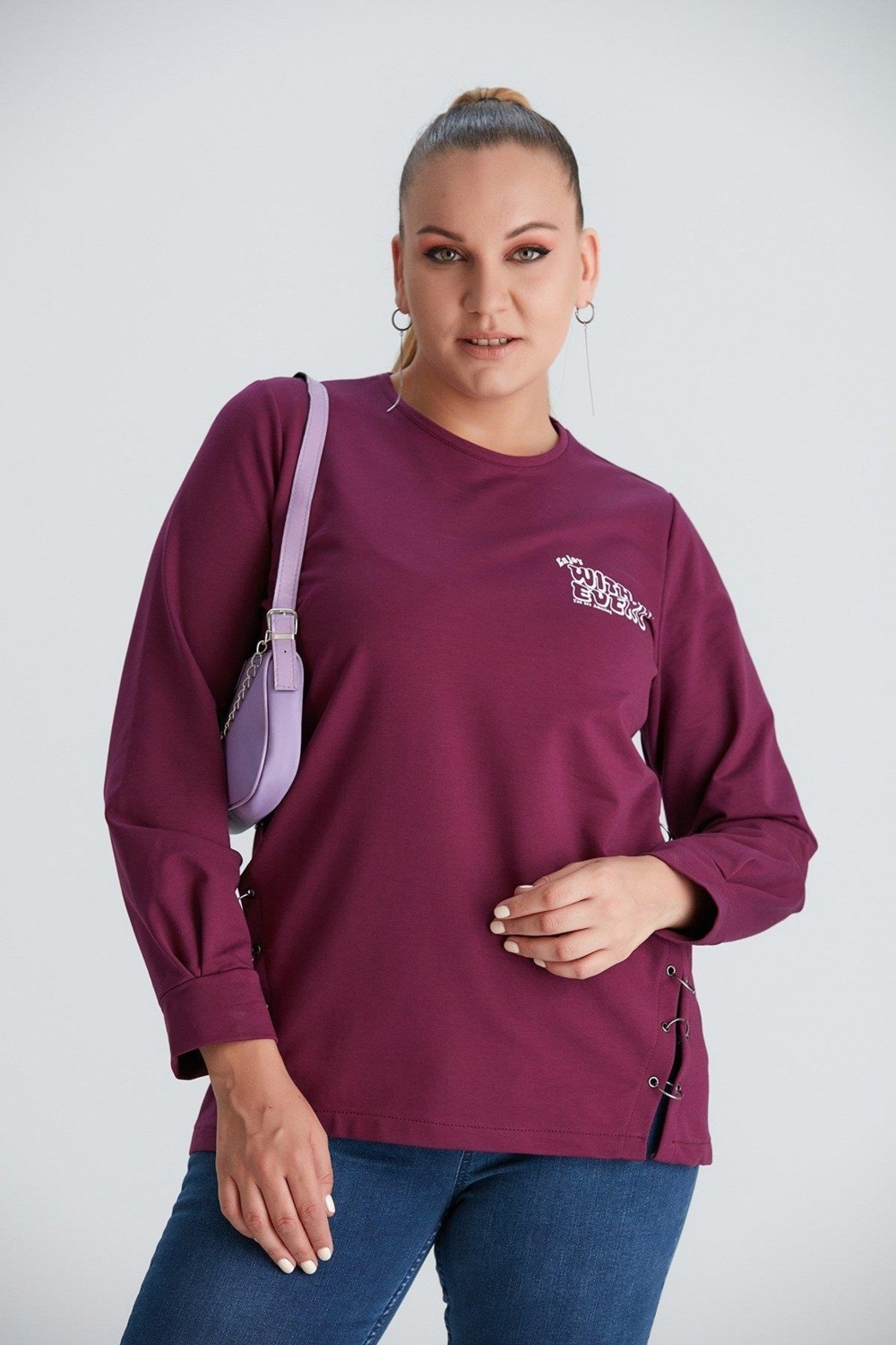 Imagine Giyim Eteği Halka Detaylı Büyük Beden Sweatshirt görsel 5