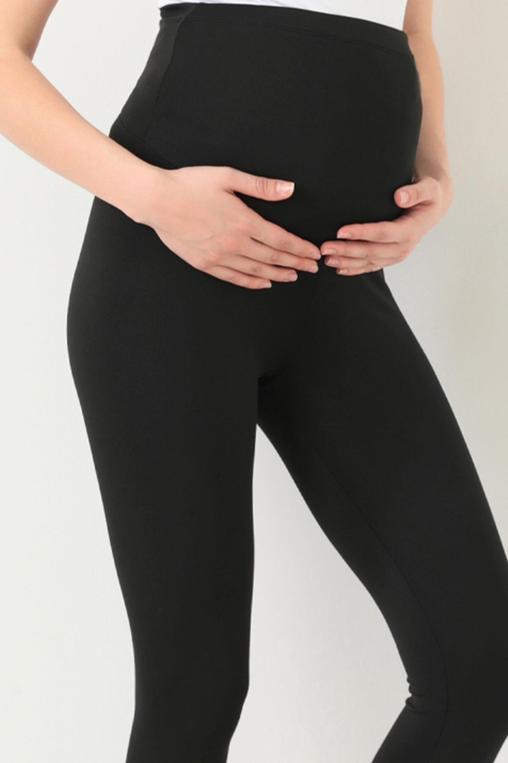 Cottonhill Beauty Cottonhill Siyah Şardonlu Beli Ayarlanabilir Yüksek Bel Hamile Tayt görsel 3