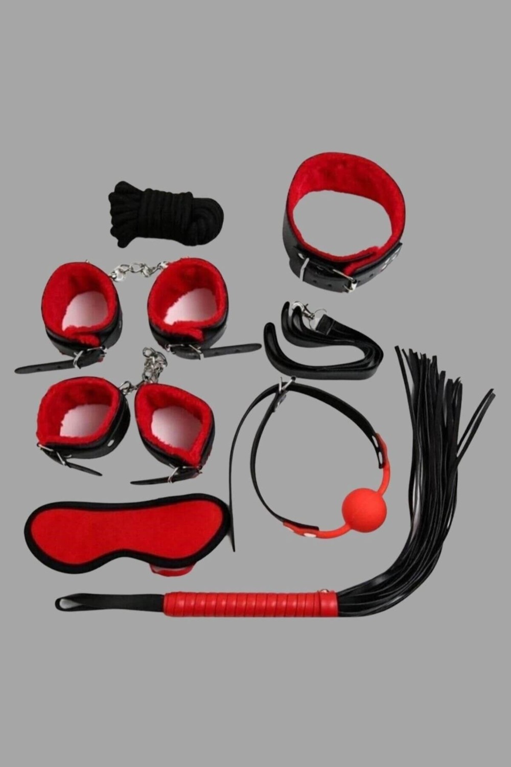 Civetta Kırmızı/siyah Içi Tüylü Deri 7'li Harness Set