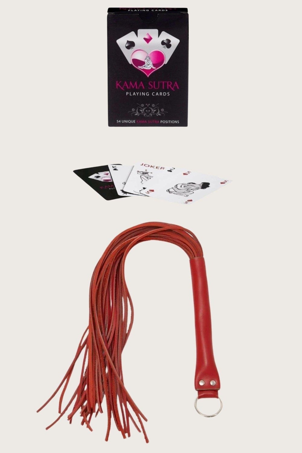 Civetta Sexy Görselli Oyun Kartı Kama Sutra Kırmızı Kırbaç Set görsel 2