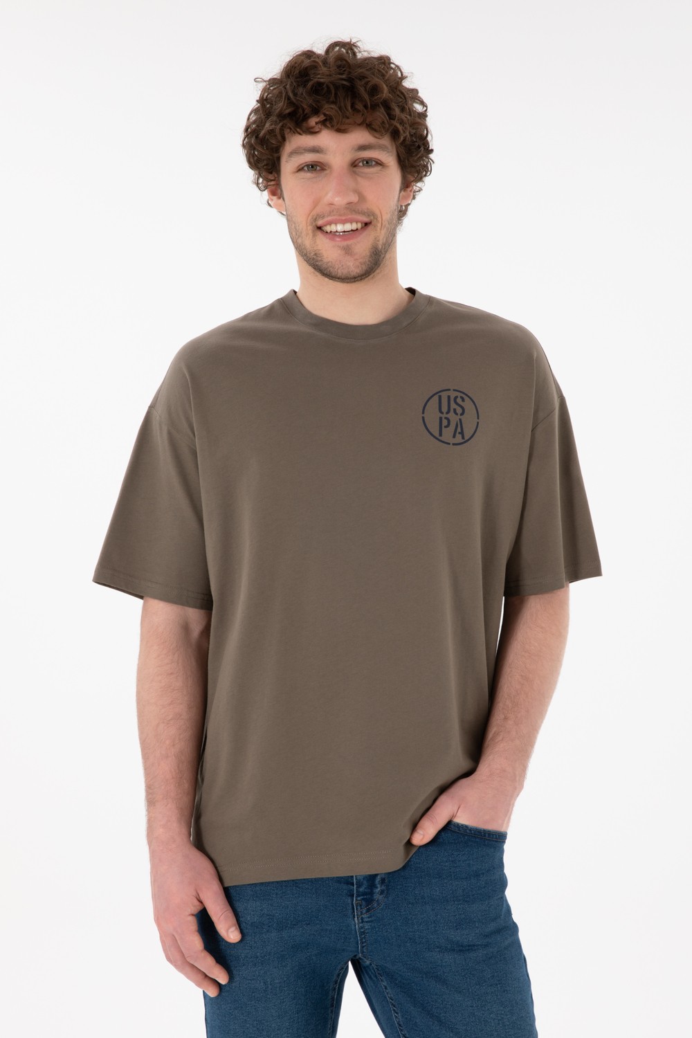 U.S. Polo Assn. Erkek Oversize Fit Bisiklet Yaka Siyah Tişört 50305904-VR046