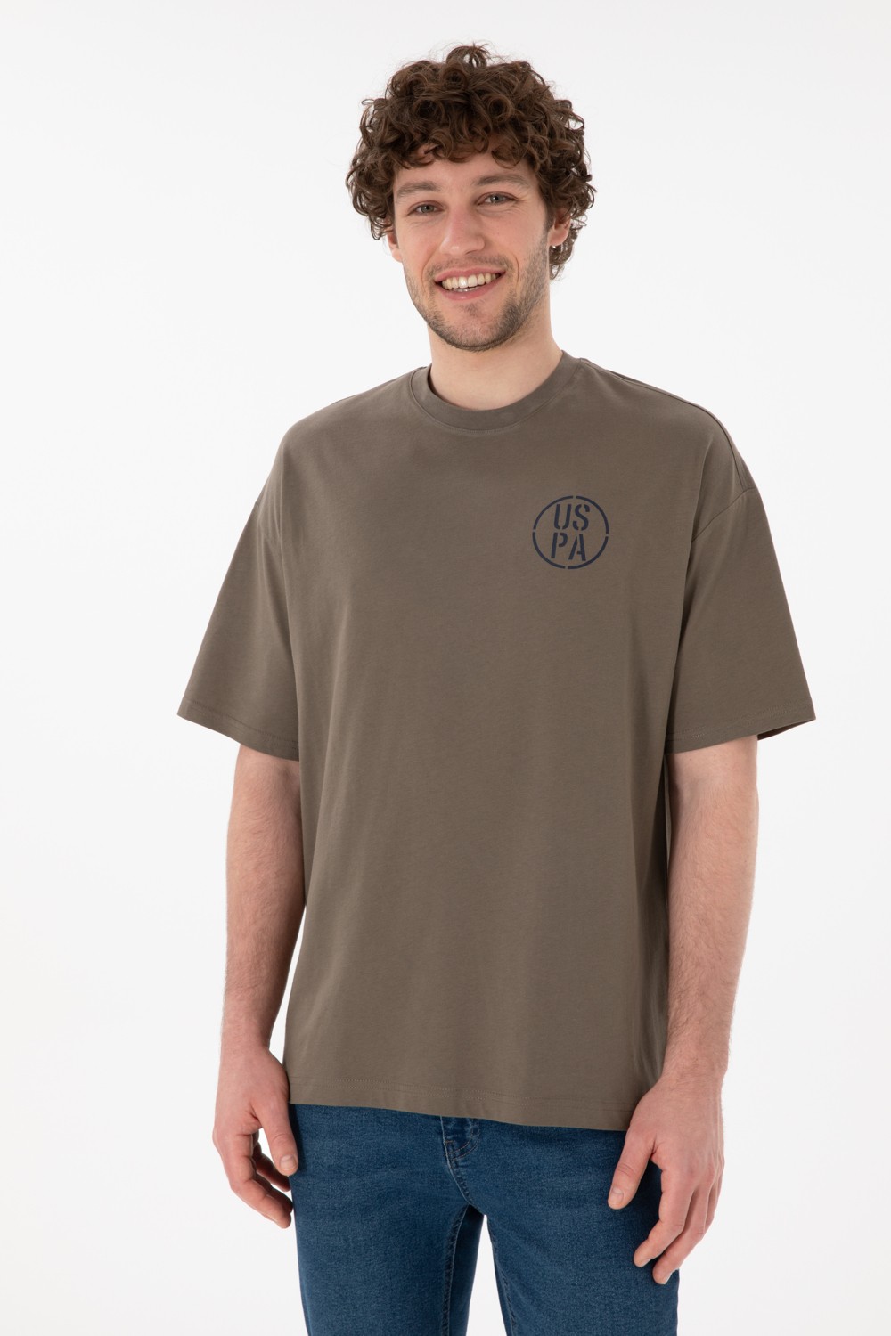 U.S. Polo Assn. Erkek Oversize Fit Bisiklet Yaka Siyah Tişört 50305904-VR046 görsel 4
