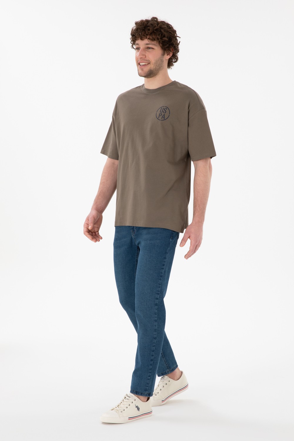 U.S. Polo Assn. Erkek Oversize Fit Bisiklet Yaka Siyah Tişört 50305904-VR046 görsel 5
