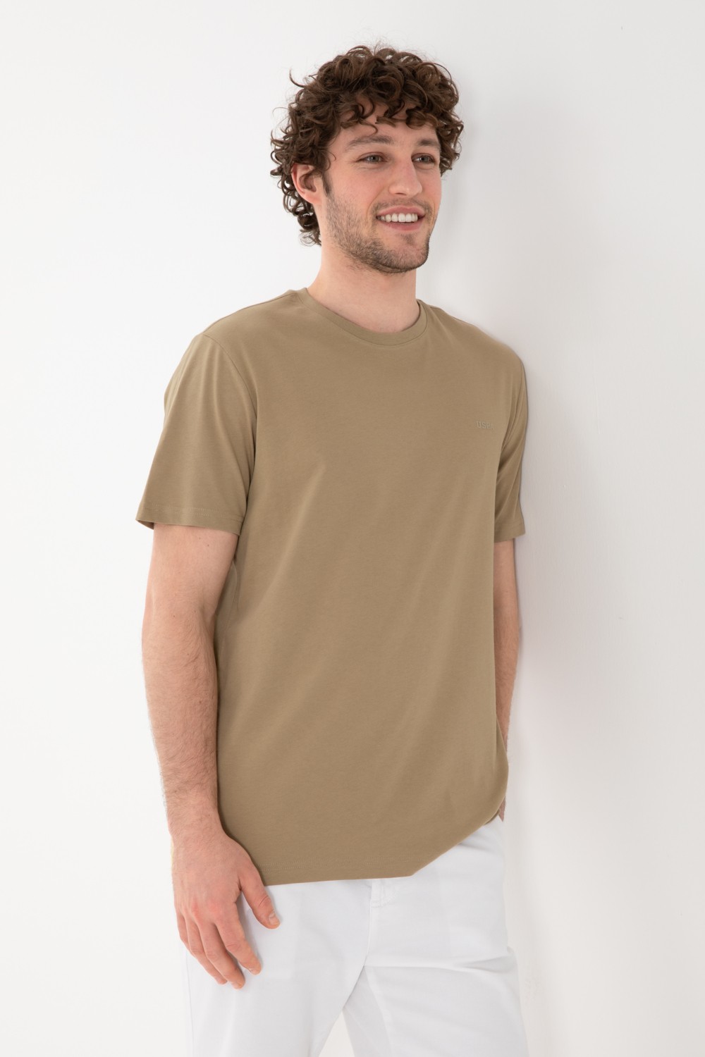 U.S. Polo Assn. Erkek Regular Fit Bisiklet Yaka Mint Basic Tişört 50305928-VR090 görsel 2