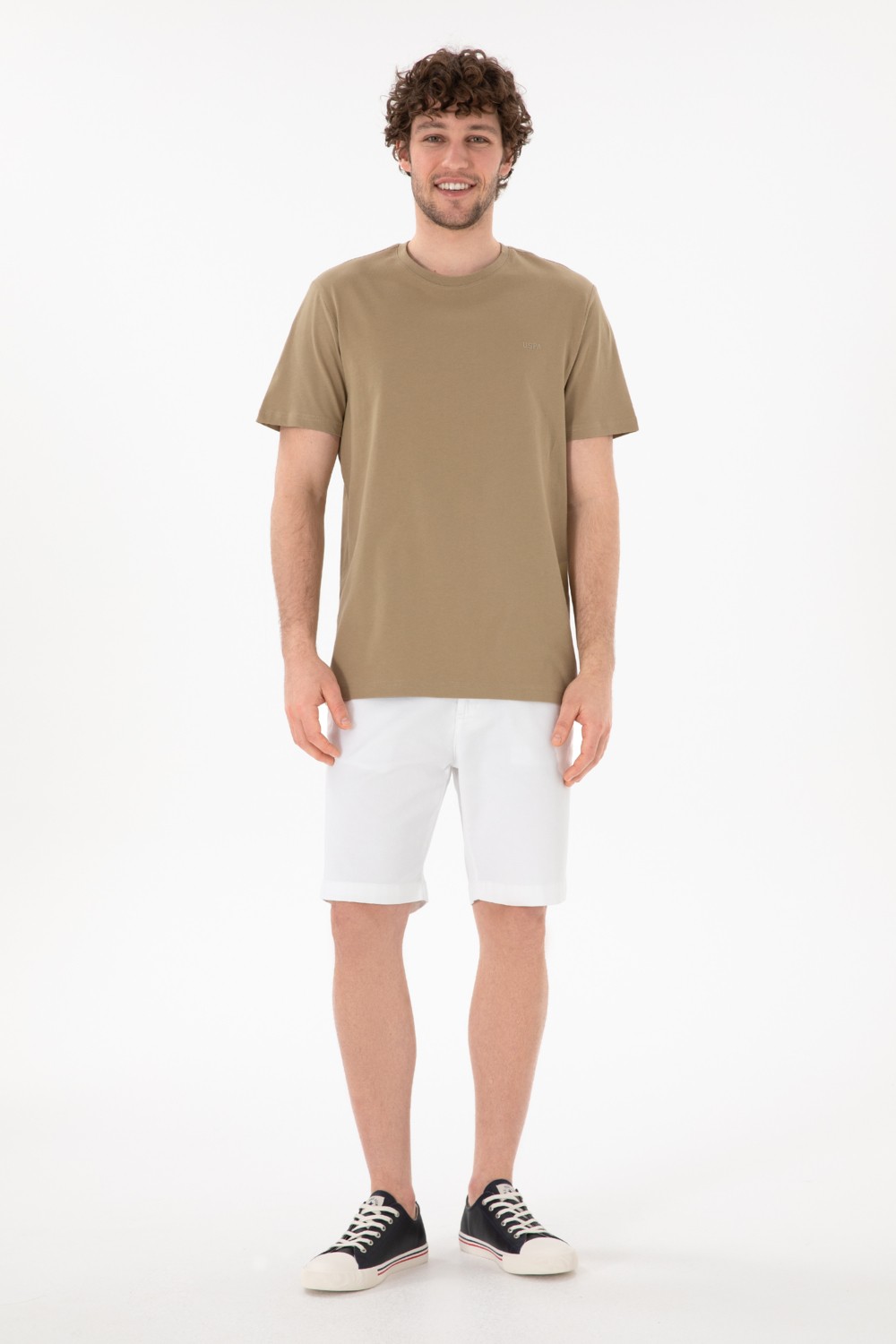 U.S. Polo Assn. Erkek Regular Fit Bisiklet Yaka Mint Basic Tişört 50305928-VR090 görsel 5