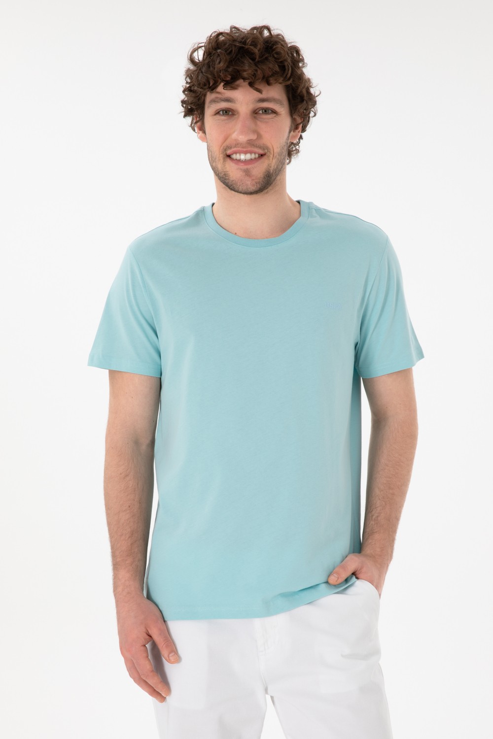 U.S. Polo Assn. Erkek Regular Fit Bisiklet Yaka Mint Basic Tişört 50305928-VR090