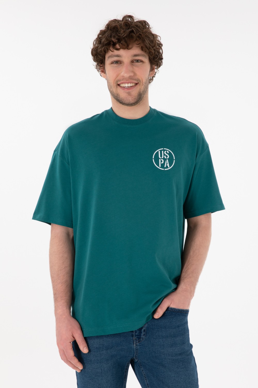 U.S. Polo Assn. Erkek Oversize Fit Bisiklet Yaka Siyah Tişört 50305904-VR046