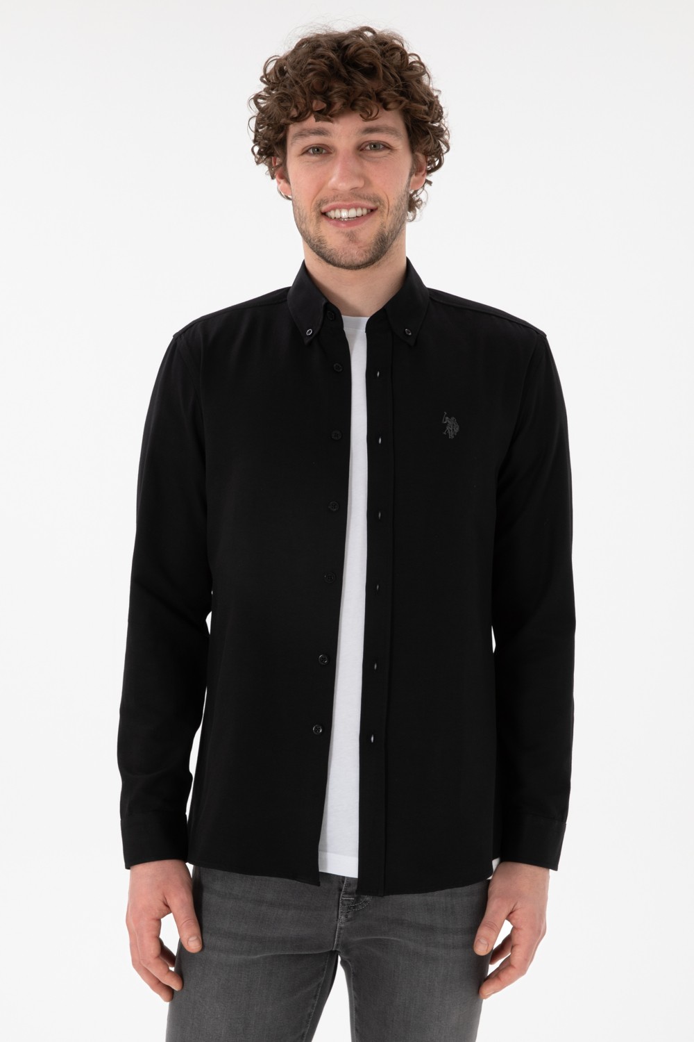 U.S. Polo Assn. Erkek Beyaz Gömlek Basic 50306338-VR013