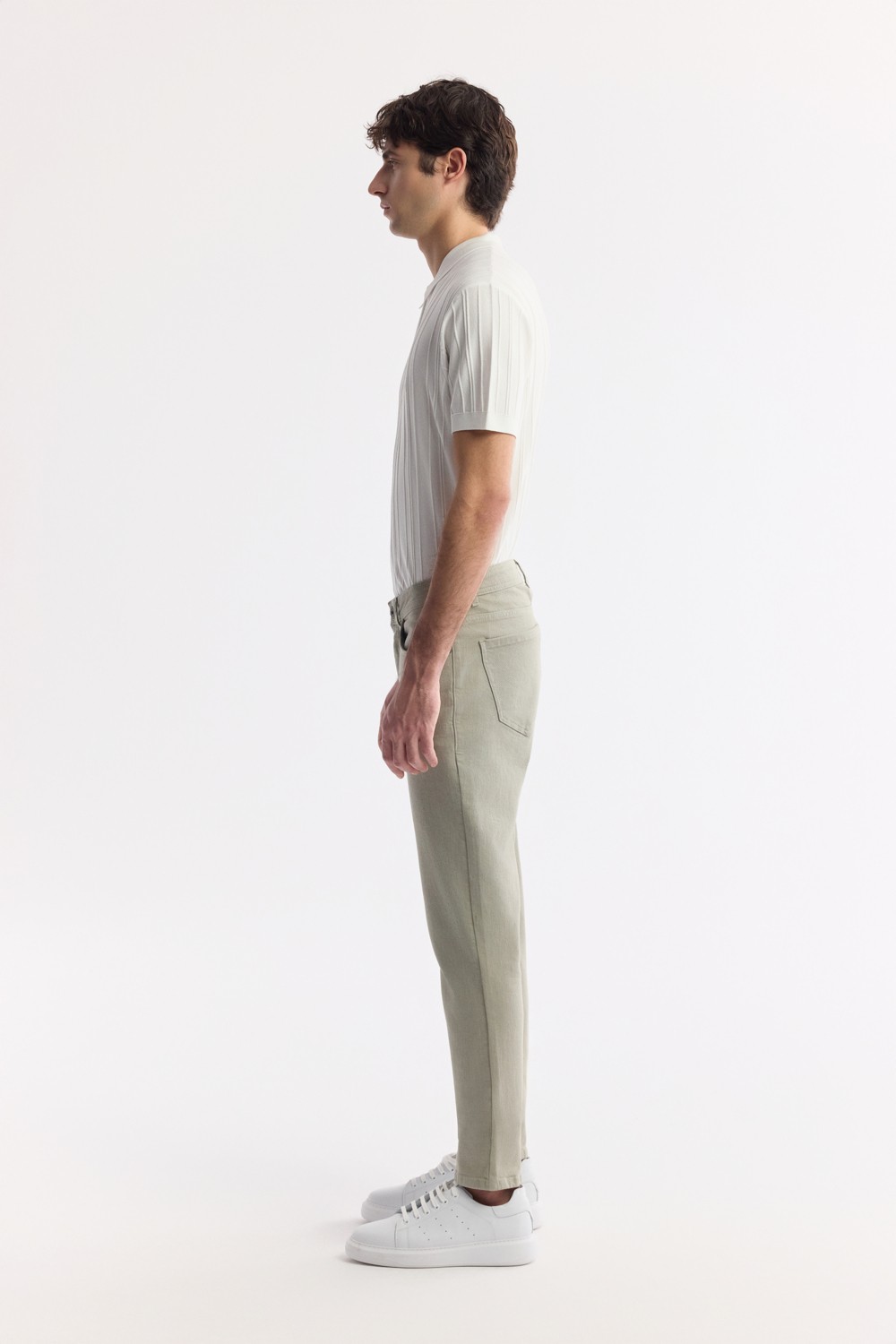 AVVA Erkek Haki Berlin Slim Fit Jean Pantolon %93 Pamuklu Elastan Günlük Kullanım İçin Konforlu A51Y3515 görsel 2