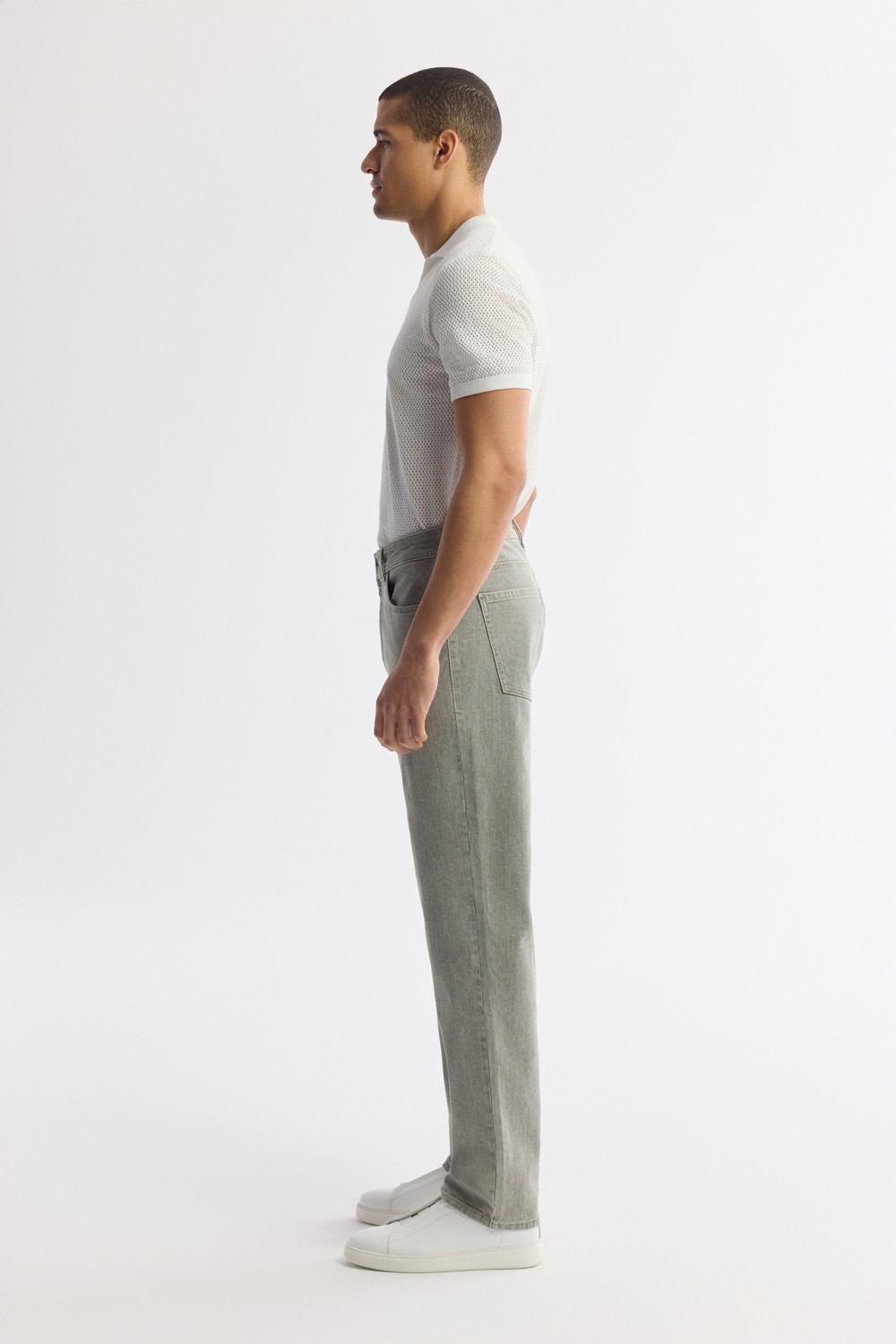 AVVA Erkek Haki Klasik Bel %100 Pamuk Eskitme Yıkamalı Tokyo Straight Fit Jean Pantolon A51Y3542 görsel 2