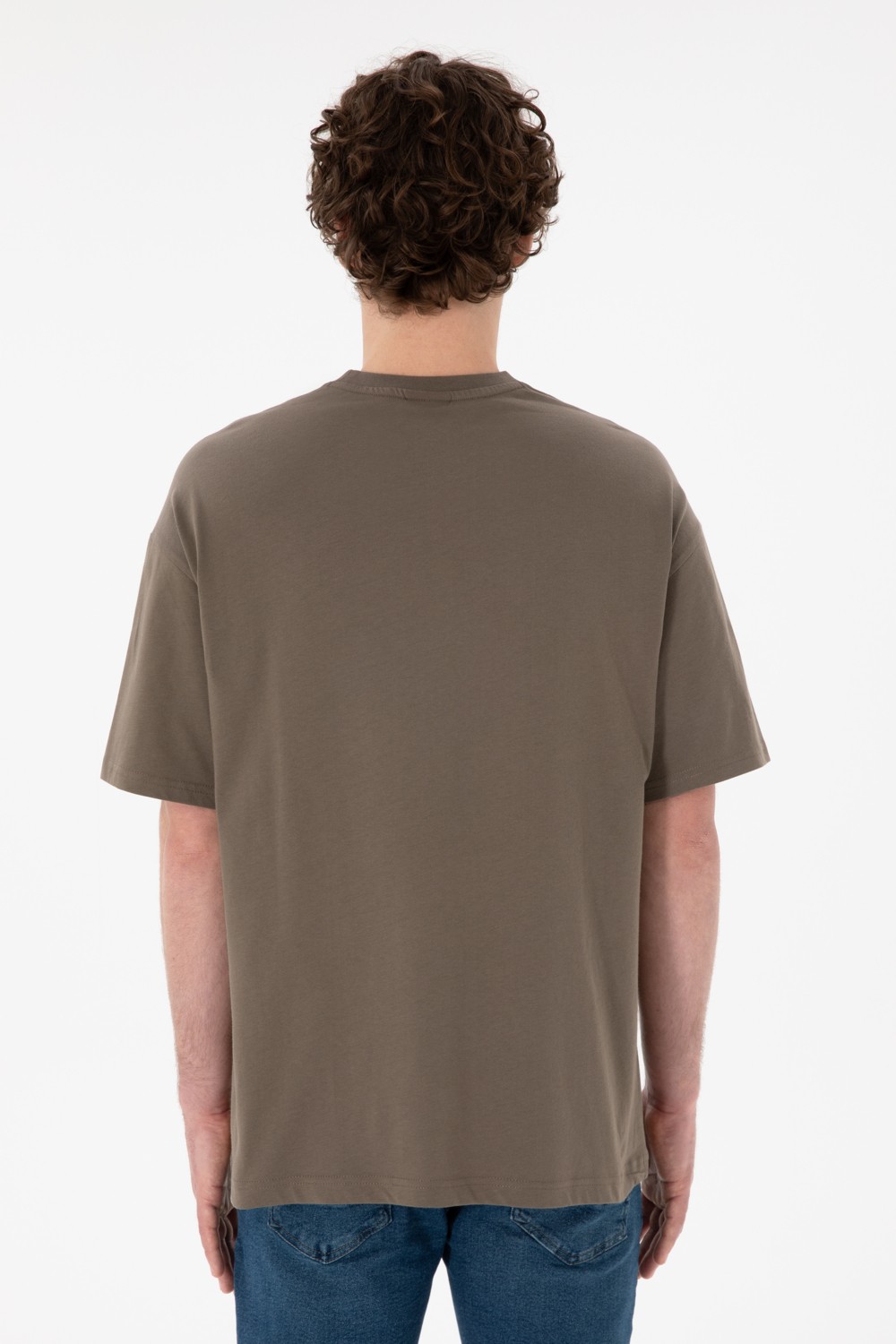 U.S. Polo Assn. Erkek Oversize Fit Bisiklet Yaka Siyah Tişört 50305904-VR046 görsel 6