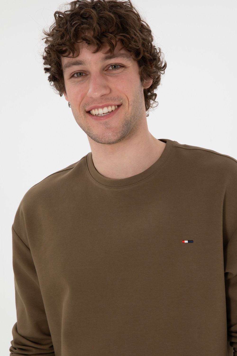 U.S. Polo Assn. Erkek Comfort Fit Bisiklet Yaka Ekru İnce Sweatshirt 50309858-VR019 görsel 2