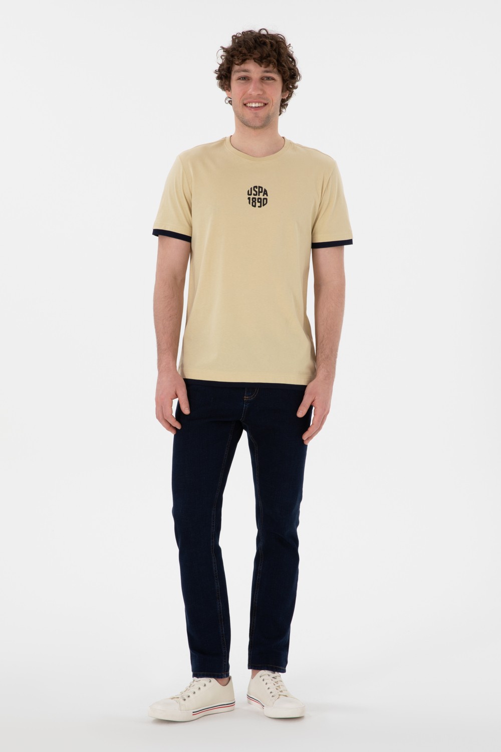 U.S. Polo Assn. Erkek Regular Fit Bisiklet Yaka Lacivert Tişört 50306900-VR033 görsel 4