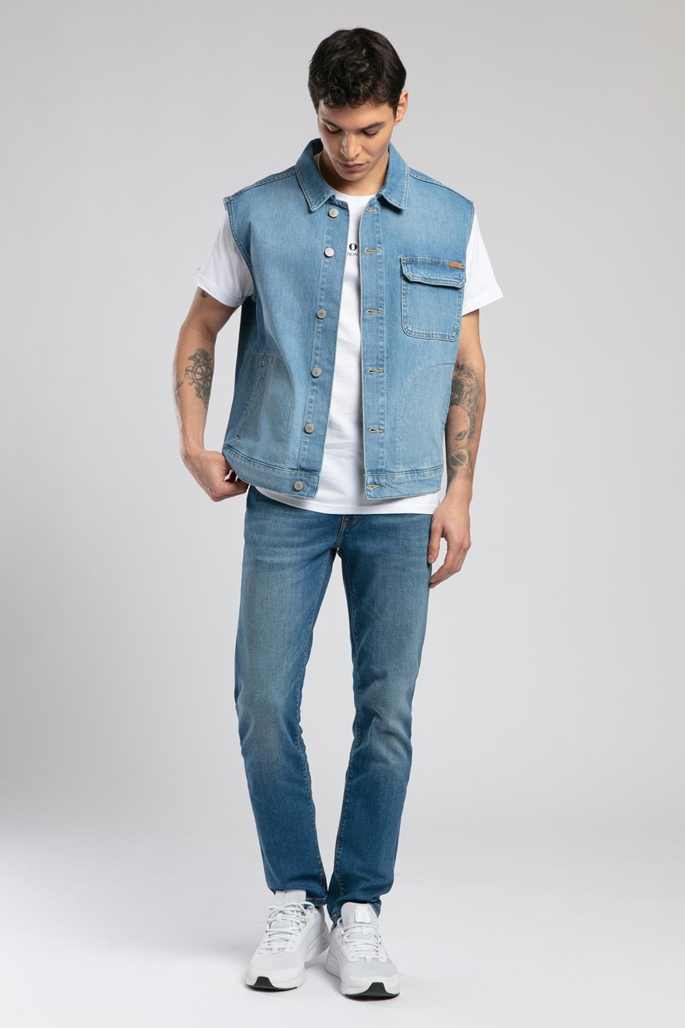 Lee Cooper Over Vest Erkek Jean Yelek