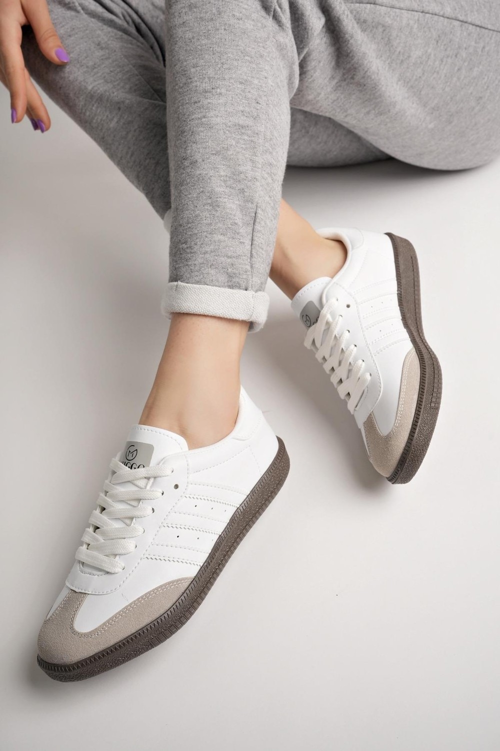 Muggo Jabbar Unisex Ortopedik Günlük Garantili Bağcıklı Yürüyüş Koşu Sneaker Spor Ayakkabı görsel 8