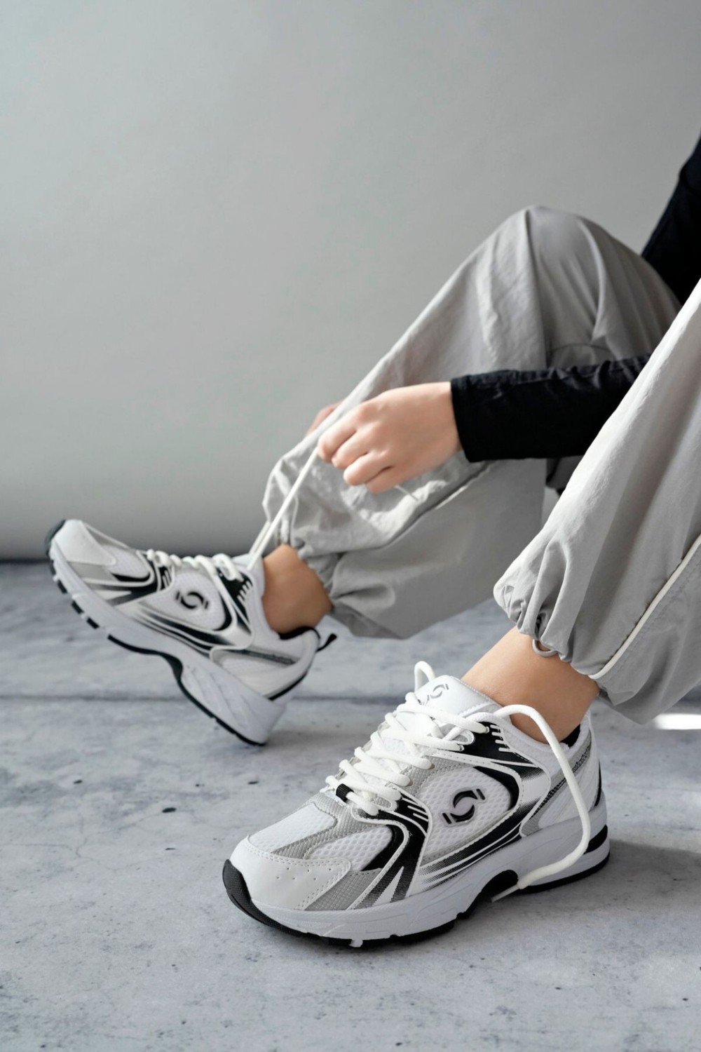 Muggo Mojeh Kadın Ortopedik Günlük Garantili Bağcıklı Yürüyüş Koşu Sneaker Spor Ayakkabı görsel 2