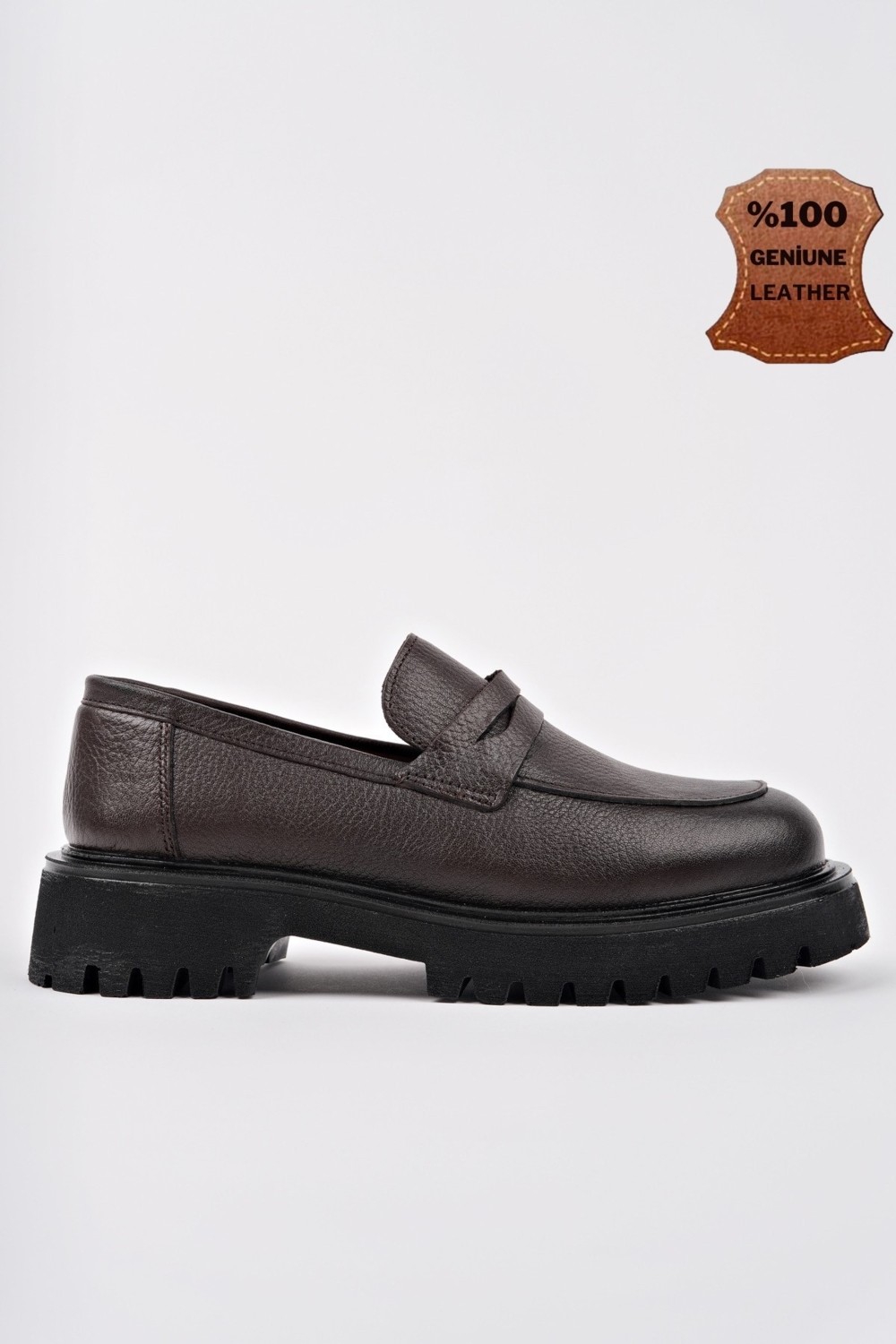 Muggo Paradise Deri Kalın Taban Günlük Casual Makosen Kadın Loafer Ayakkabı