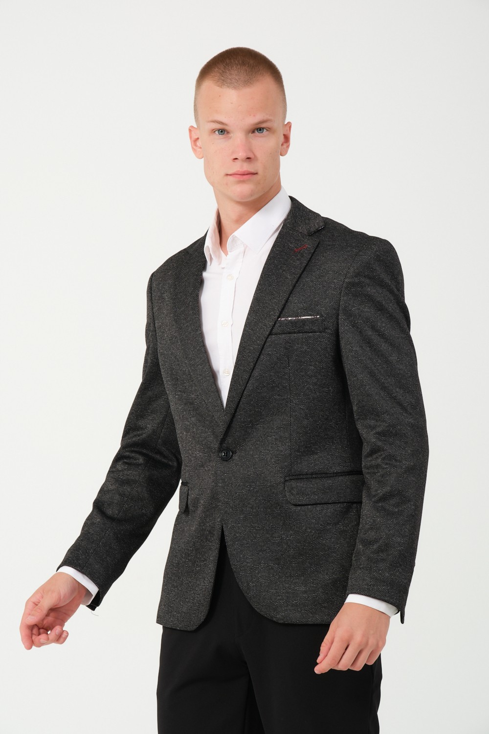 Bonesti Erkek Slim Fit Blazer Ceket Antrasit Kırçıllı