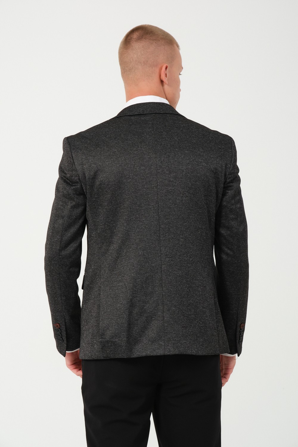 Bonesti Erkek Slim Fit Blazer Ceket Antrasit Kırçıllı görsel 4