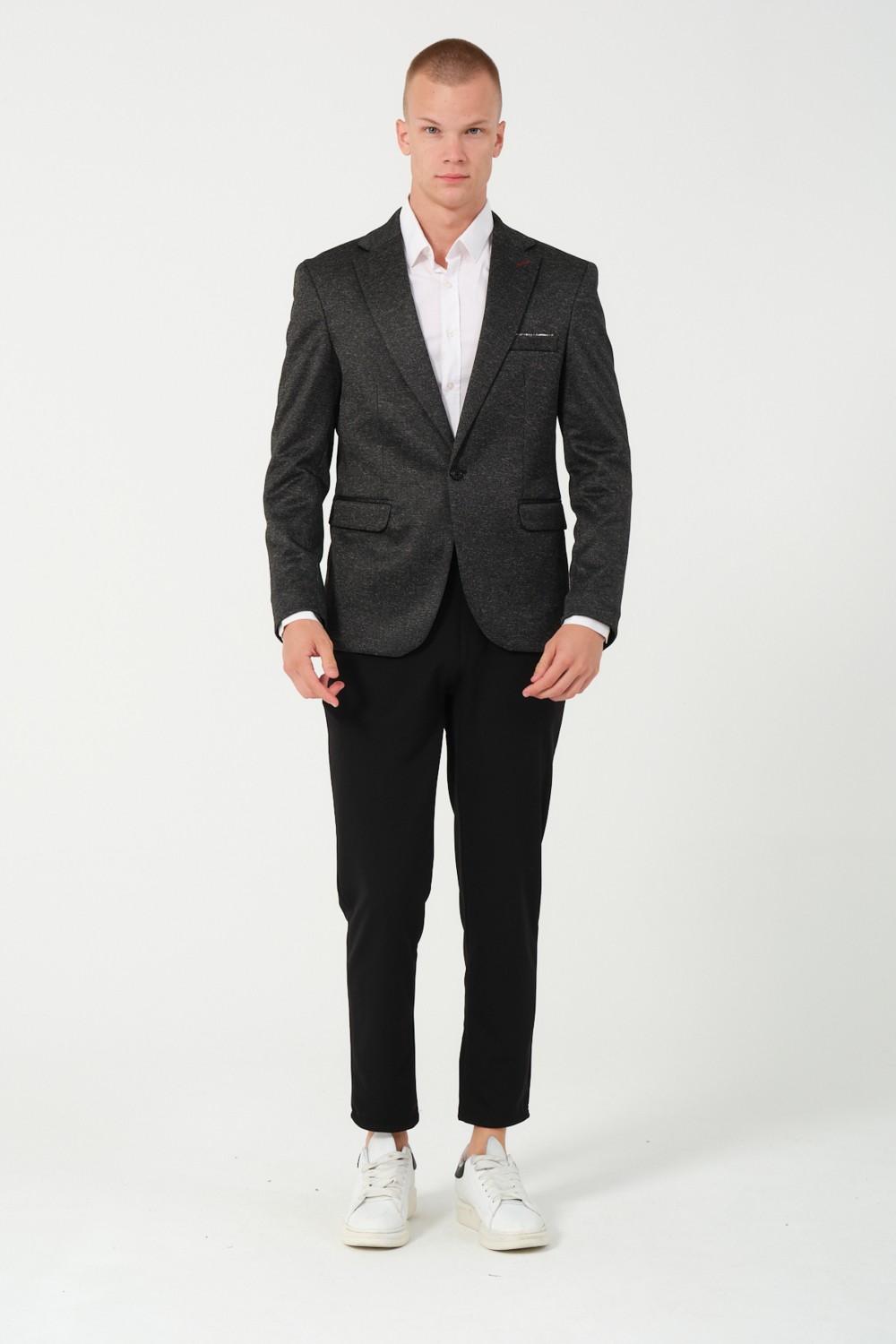 Bonesti Erkek Slim Fit Blazer Ceket Antrasit Kırçıllı görsel 5
