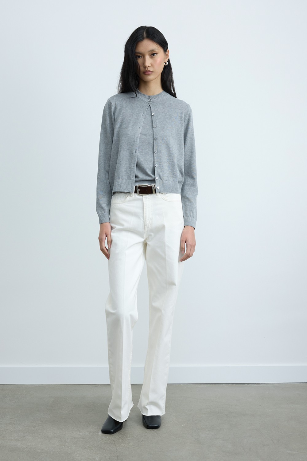 Suud Collection Ekru Lea Triko Hırka görsel 2