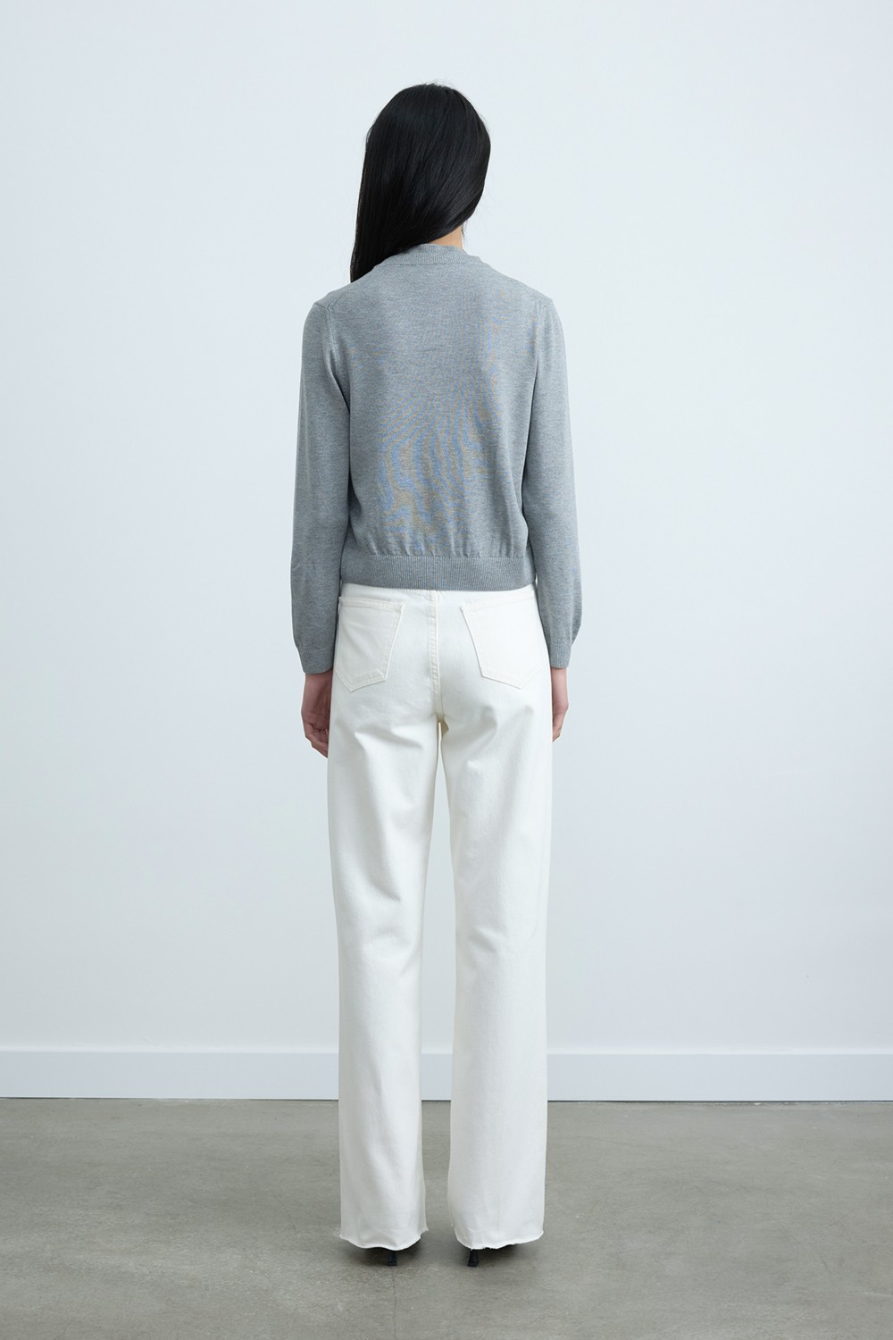 Suud Collection Ekru Lea Triko Hırka görsel 5
