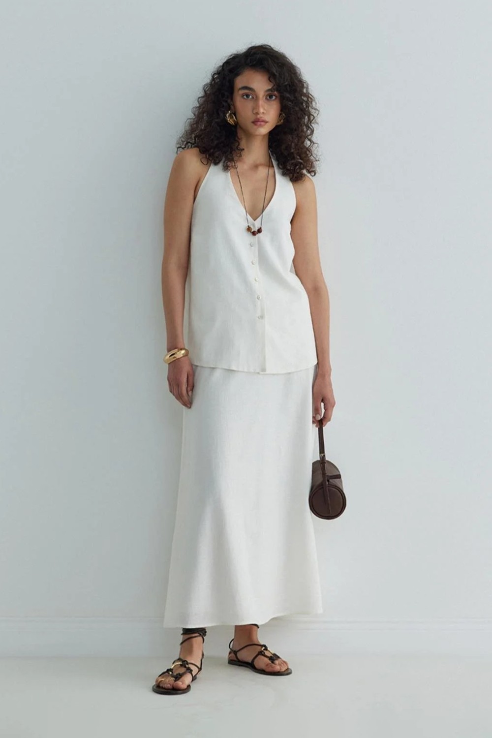 Suud Collection Beyaz Serena Kloş Etek görsel 2